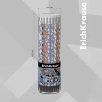 Карандаш чернографитный, ErichKrause &laquo;Tulips&raquo;, HB, грифель d=2.2 мм, с ластиком, дерево, трeхгранный с принтом, в тубусе, микс