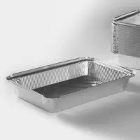 Форма для выпечки и запекания Доляна, 2.1 л, 31.5&times;21.5&times;6 см, фольга, серебристая