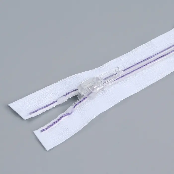 Молния &laquo;Спираль&raquo;, №5, разъёмная, замок автомат, 60 см, белая, сиреневая