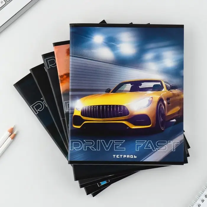 Тетрадь в клетку, 48 л., А5, на скрепке, блок №2 &laquo;Машины&raquo; МИКС