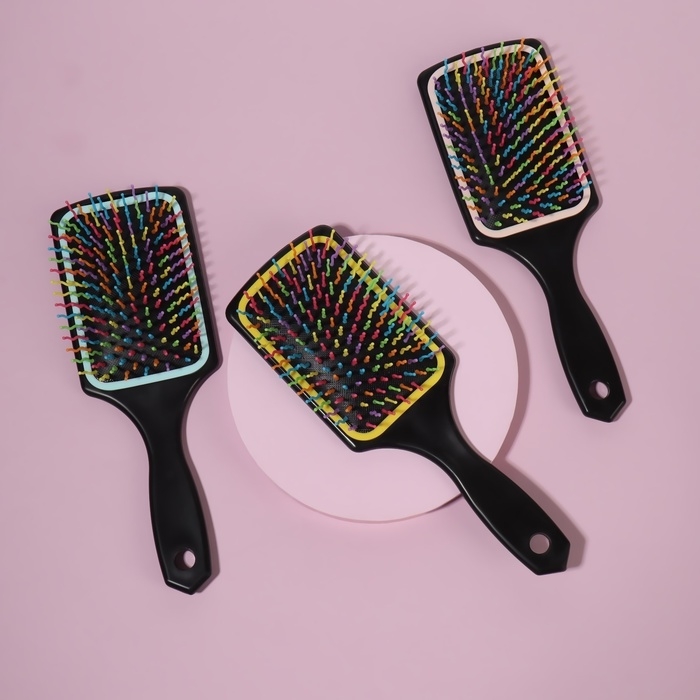 Расчёска массажная, 8 &times; 24 см, цвет МИКС