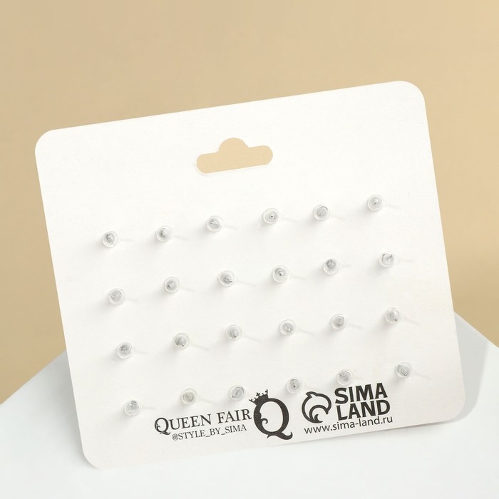 Пусеты 12 пар &laquo;Фантазия&raquo; крупные d=10 мм, цветные в серебре