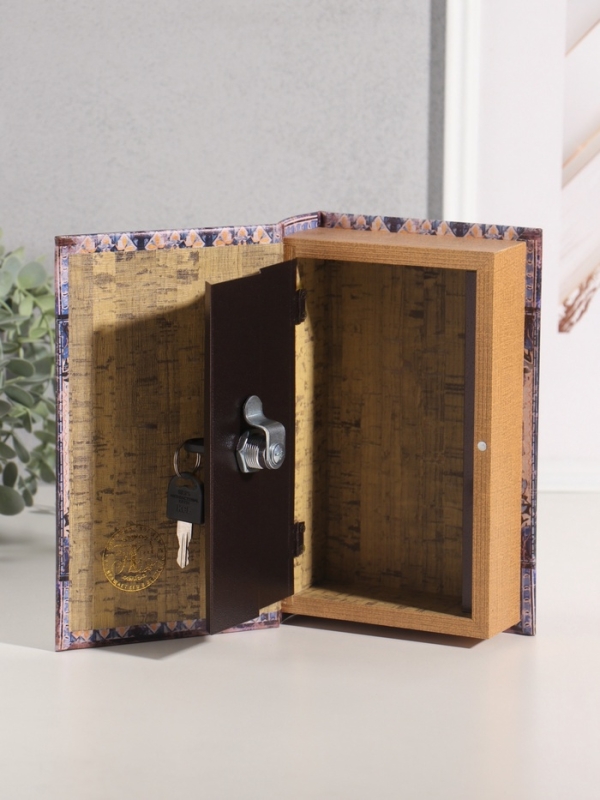 Сейф-книга дерево кожзам "Лимоны и подсолнухи" 21х13х5 см