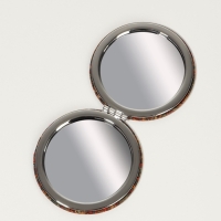 Зеркало складное &laquo;Орнамент&raquo;, d = 7,2 см, с увеличением, цвет коричневый/оранжевый