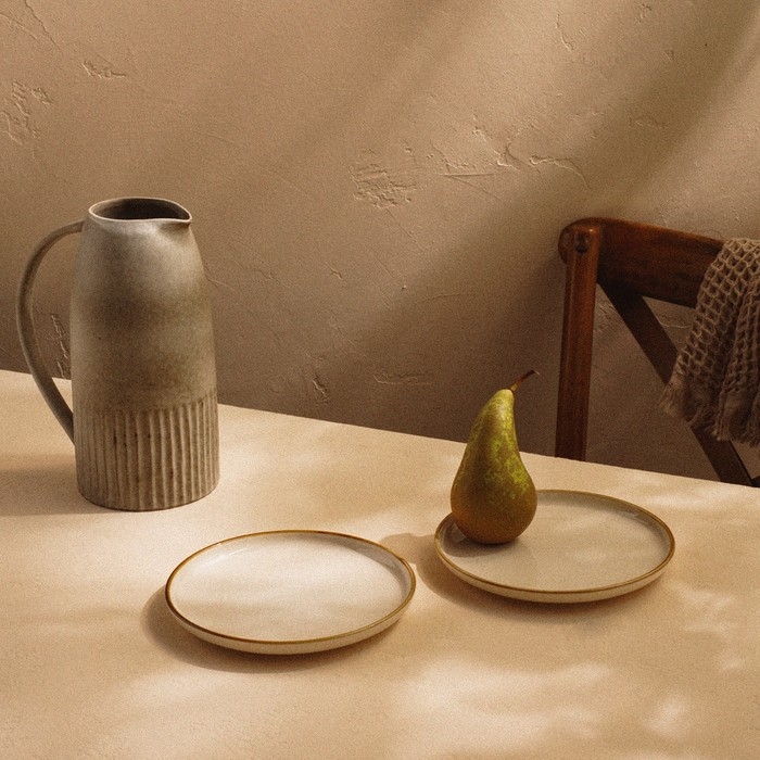 Набор тарелок фарфоровых SL Home &laquo;Леггеро&raquo;, d=20,3 см, цвет бежевый