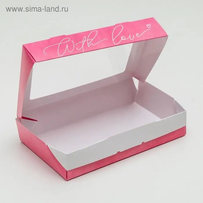 Кондитерская упаковка, коробка с ламинацией &laquo;С любовью&raquo;, 20 х 12 х 4 см