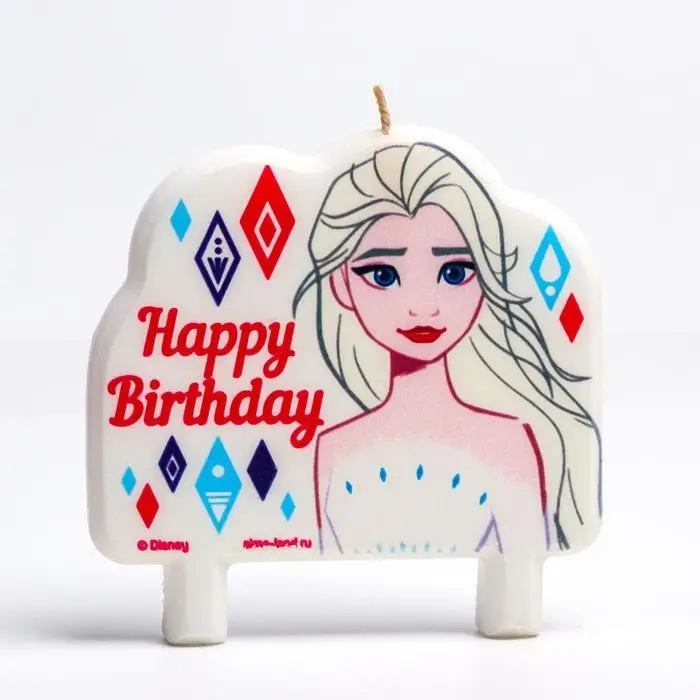 Свеча в торт Happy Birthday, Холодное сердце