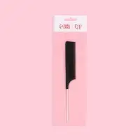 Расчёска с металлическим хвостиком, 20(&plusmn;1) &times; 2.5 см, чёрная