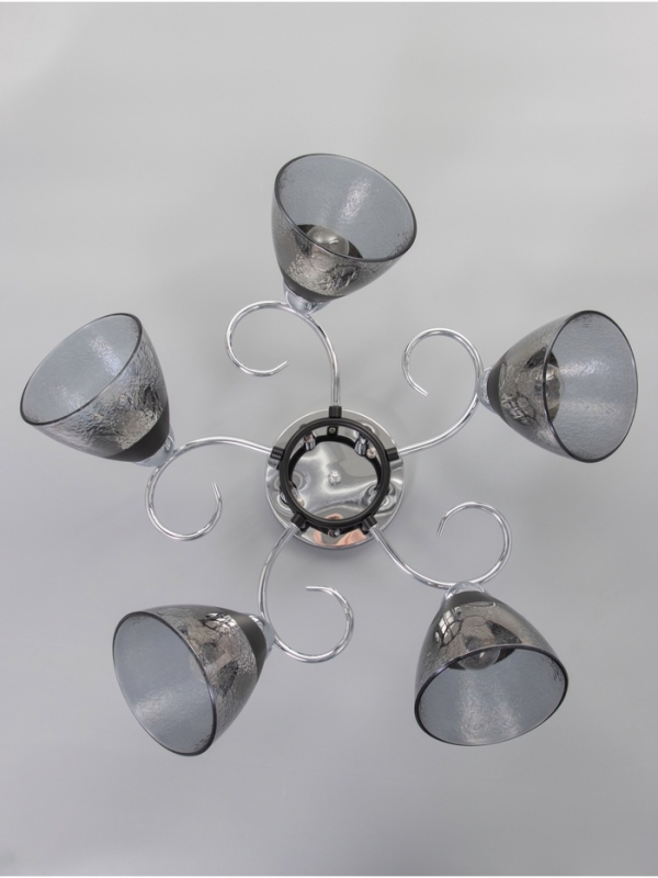 Люстра "Дождь" 5х40Вт Е27 хром 58х58х24см