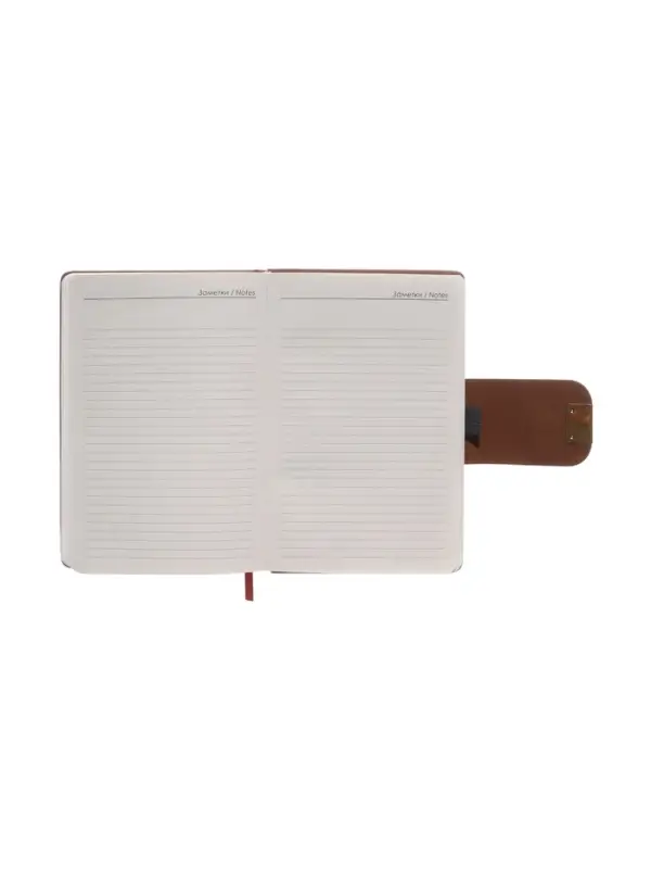 Ежедневник недатированный формат А5, с хлястиком, 96л, линия, пвх, Коричневый