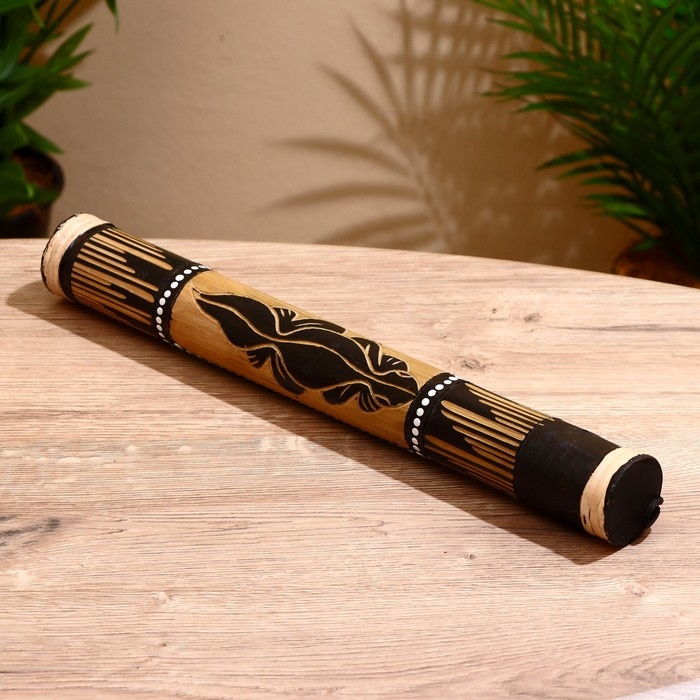 Сувенирный музыкальный инструмент посох дождя "Цветы на поляне" 40х5,5х5,5 см