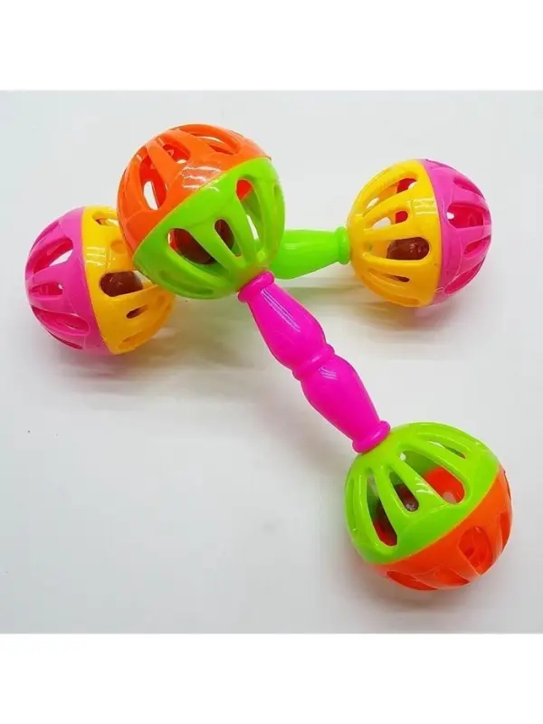 Погремушка &laquo;Яркий маракас: гантелька&raquo;, цвет МИКС, 13 см, Крошка Я