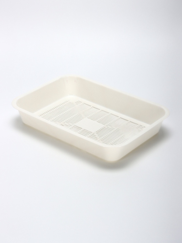 Туалет средний с бортом и сеткой 36 х 26 х 9,  см, лоток бежевый, сетка и борт белые