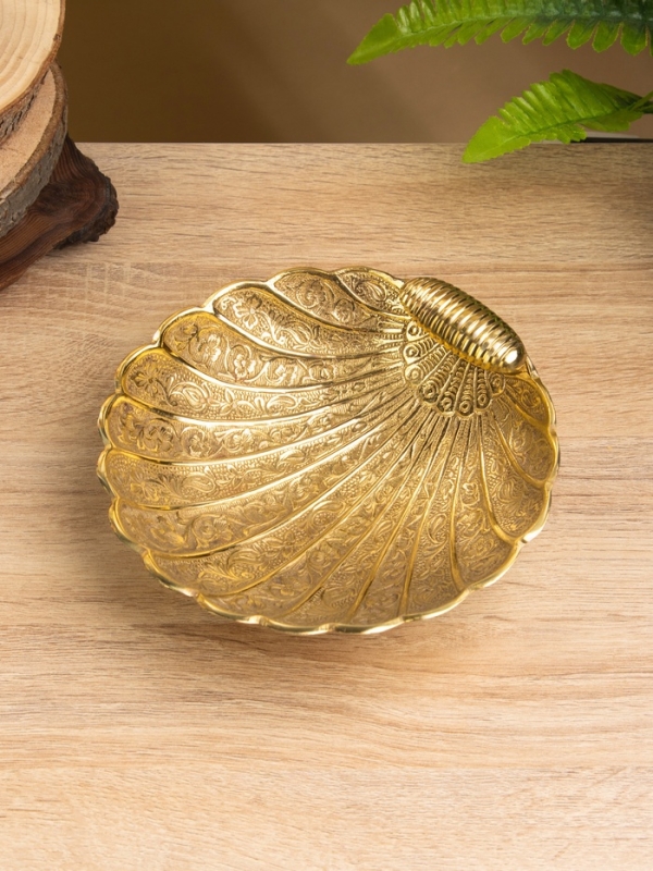 Блюдо сервировочное &laquo;Морская раковина&raquo;, латунь, 18&times;18&times;7 см