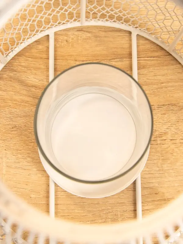 Подсвечник фонарь со стеклянной колбой 20,5х20,5х25 см, d 9 см, металл, цв. белый