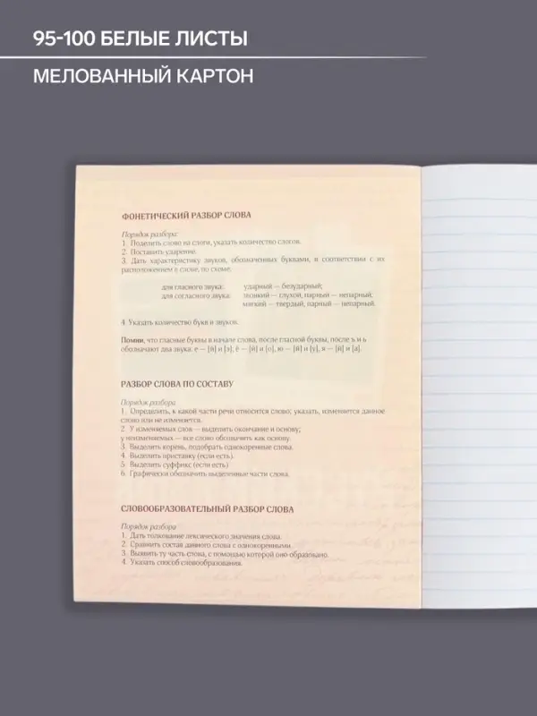 Тетрадь предметная 48 листов в клетку Calligrata, &laquo;Русский язык&raquo;, обложка мелованный картон