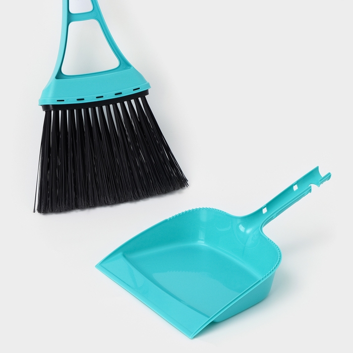 Веник для пола с совком &laquo;Практик&raquo;, цвет бирюзовый