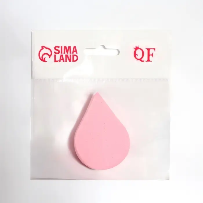 Спонж для макияжа &laquo;Плоская капля&raquo;, 6&times;4.5 см, розовый