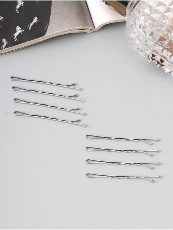 Невидимка для волос &laquo;Валери&raquo;, набор 60 шт., 4.5 см, серебро