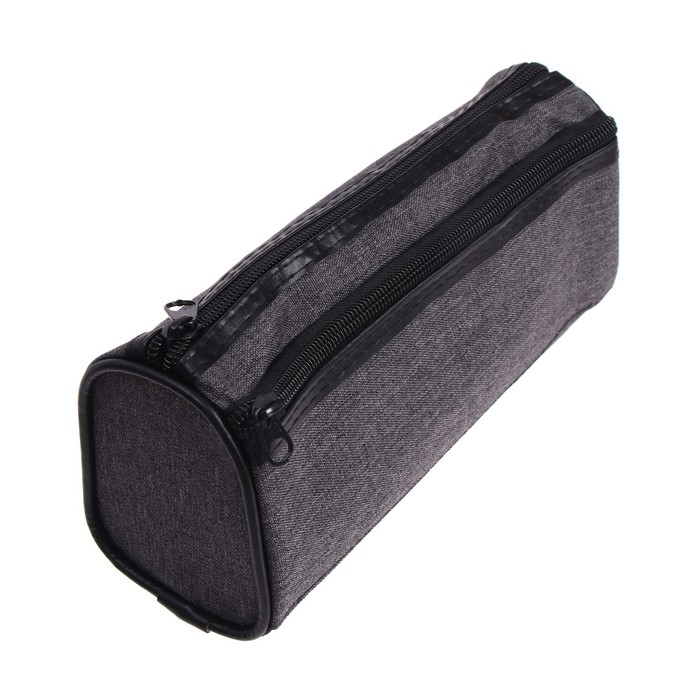 Пенал школьный на молнии "Джинс", 2 отделения, МИКС