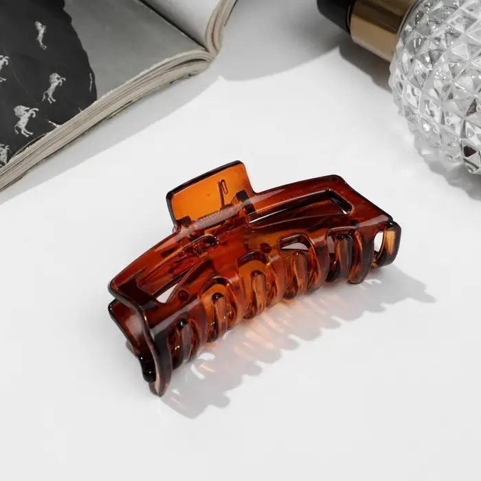 Крабик для волос &laquo;Глянец&raquo;, геометрия прямой, 6.5 см, МИКС