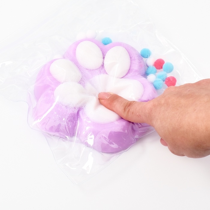 Сквиш антистресс - игрушка &laquo;Кошачья лапка&raquo;, с пушистой посыпкой, МИКС