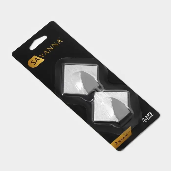 Крючки самоклеящиеся SAVANNA &laquo;Ромб&raquo;, 2 шт., металл, 4.5&times;4.8&times;2 см, хромированные