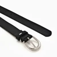 Ремень жен 05-01-02-01, Июнь2509, 3*0,3*110 см, без винта, пряж металл, 1 прокол, черный