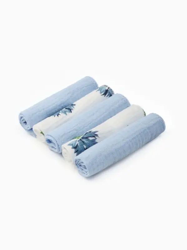 Набор платочков Крошка Я  Cornflowers (вид 1) 20*20 см-5 шт, муслин, 100 % хлопок