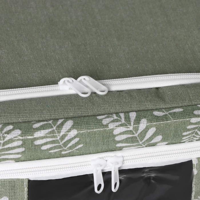 Кофр для хранения вещей Доляна Leaves, 50&times;40&times;33 см, 66 литра, цвет зелёный