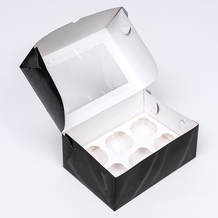 Упаковка на 6 капкейков с окном , "Лучшему мужчине", 25 х 17 х 10 см