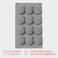 Форма для выпечки и муссовых десертов KONFINETTA &laquo;Шарм&raquo;, 29,5&times;17,2 см, 12 ячеек (5&times;2,2 см), цвет серый