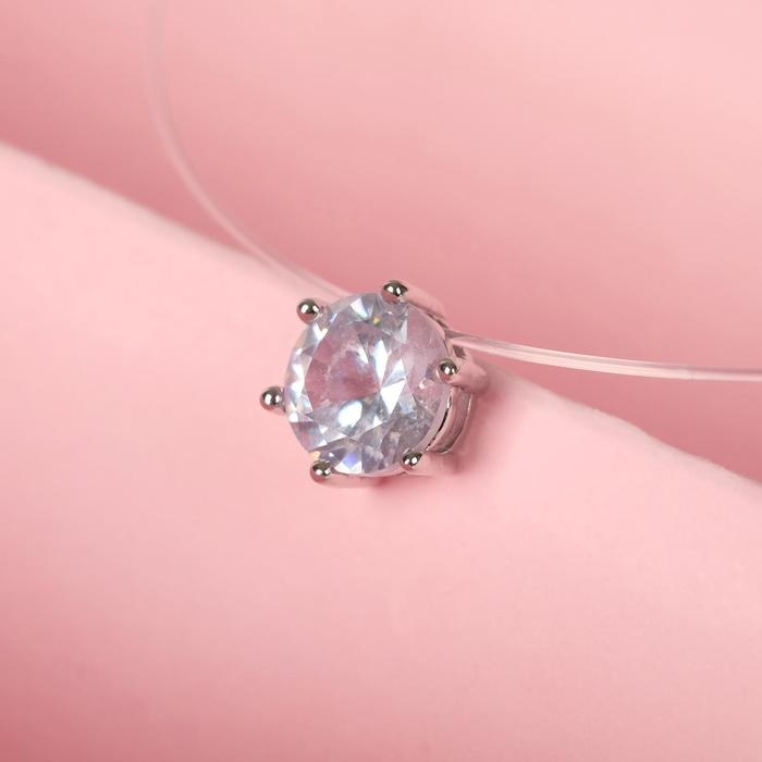 Кулон &laquo;На леске&raquo;, цвет белый в серебре, 30 см