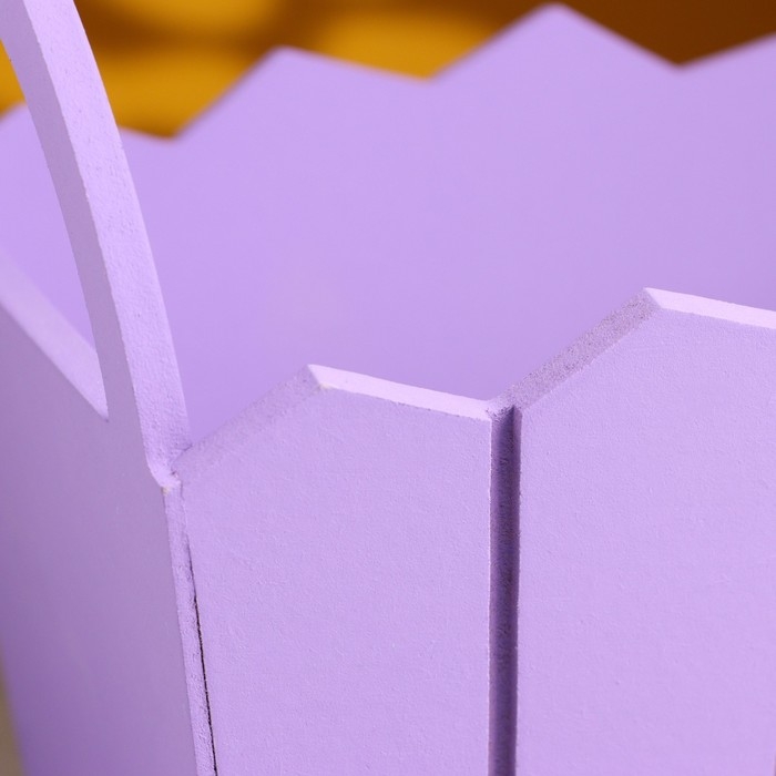 Кашпо деревянное 25&times;16&times;17 см "Мария", ручки боковые, МДФ, Фиолетовый