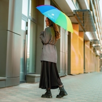 Зонт женский радужный &laquo;Наслаждаюсь дождём&raquo;, 10 спиц.