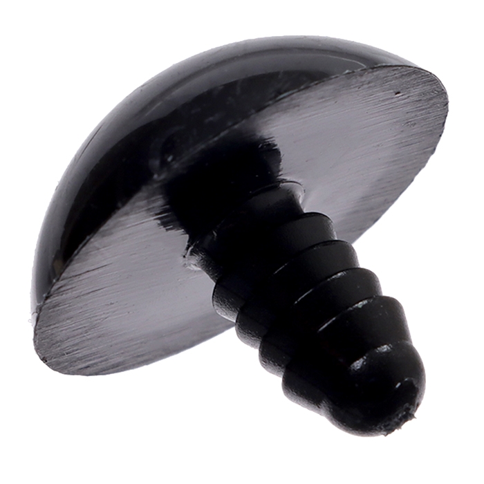 Глаза винтовые с заглушками, набор 10 шт., размер 1 шт. &mdash; 2 см, цвет чёрный