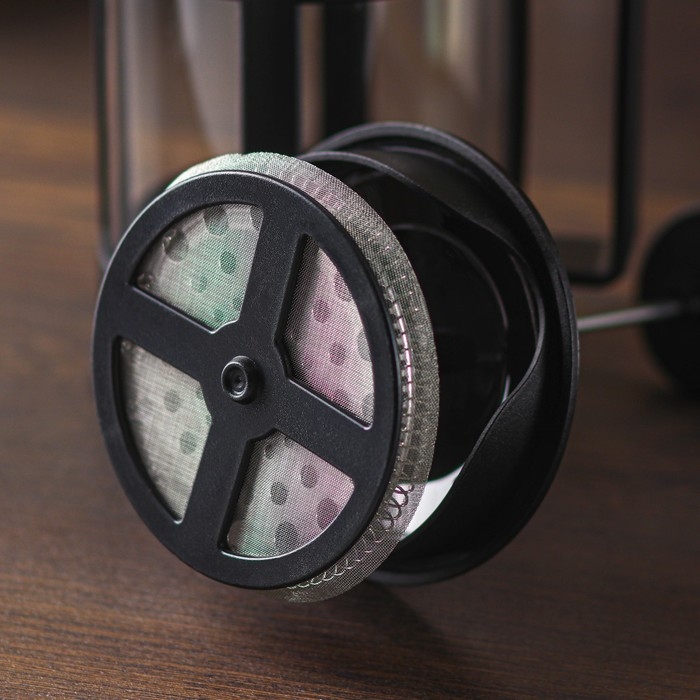 Чайник заварочный френч - пресс Доляна &laquo;Классика&raquo;, 800 мл, стекло, цвет чёрный