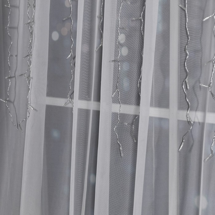 Гирлянда &laquo;Занавес&raquo; 2 &times; 1.5 м, IP20, прозрачная нить, 360 LED, свечение жёлтое, 8 режимов, 220 В