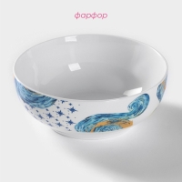 Салатник фарфоровый Доляна &laquo;Звёздная ночь&raquo;, 600 мл, d=15,5 см