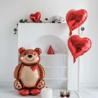Шар фольгированный 32" &laquo;Большой мишка с сердцем&raquo;, фигура