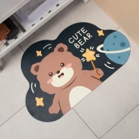 Коврик диатомитовый Доляна Cute Bear, влаговпитывающий, 49&times;78 см, темно-серый