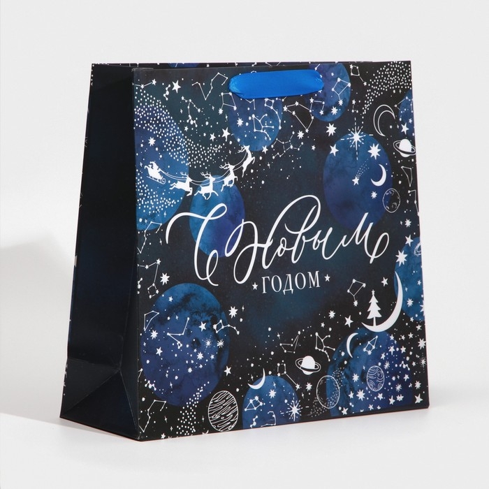 Пакет подарочный новогодний ламинированный &laquo;Волшебная ночь&raquo;, M 30 х 26 х 9 см, Новый год