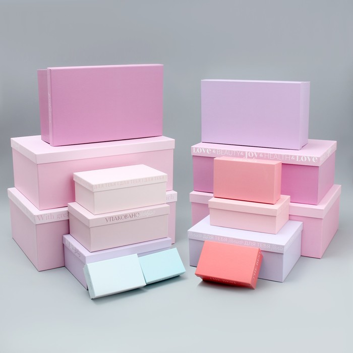 Набор коробок 15 в 1, упаковка подарочная, &laquo;Нежность&raquo;, 12 х 6.8 х 4 см - 46.6 х 30.2 х 17.5 см