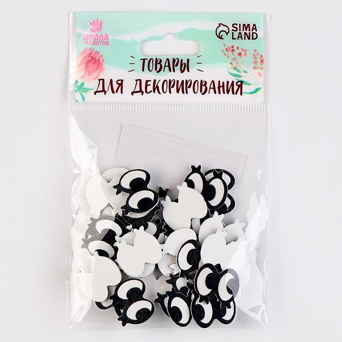 Глаза деревянные , набор 40 шт., размер 1 шт. &mdash; 2 &times; 1,1 см