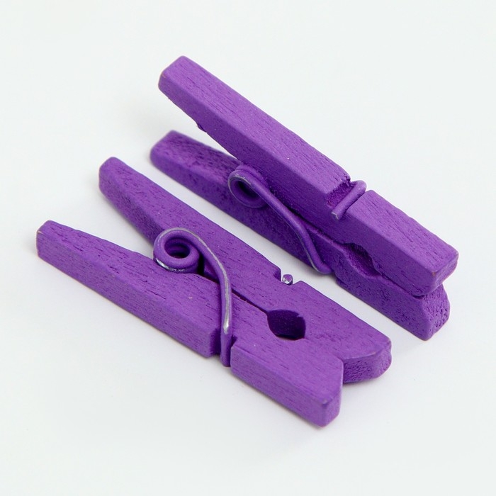 Набор прищепок для декора 50 шт., фиолетовые &mdash; 2,5 см