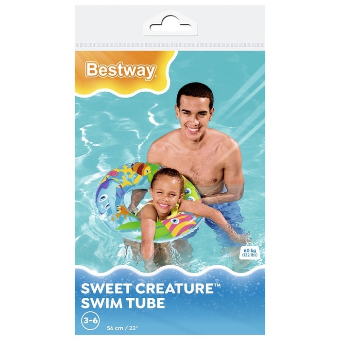 Круг надувной для плавания &laquo;Морской мир&raquo;, d=56 см, цвет МИКС, 36013 Bestway