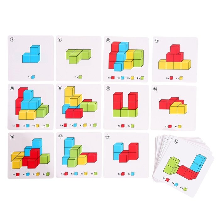 Развивающий набор &laquo;Логик-кубики&raquo;, 24 элемента, 96 заданий, 3+