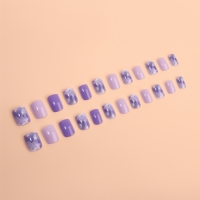 Накладные ногти &laquo;Сирень&raquo;, 24 шт, с клеевыми пластинами, форма мягкий квадрат, сиреневые