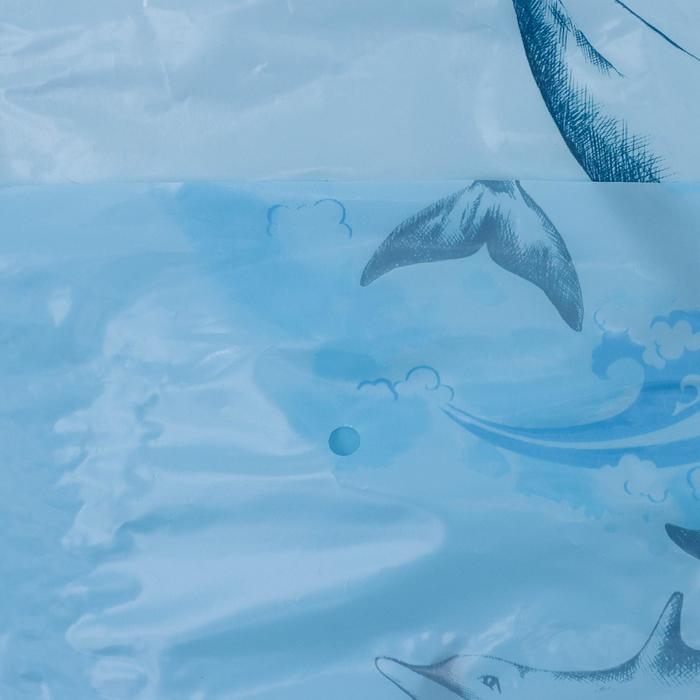 Штора для ванной &laquo;Дельфины&raquo;, 180&times;180 см, цвет голубой