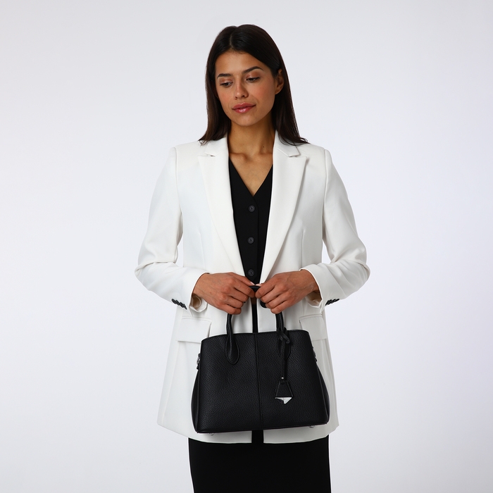 Сумка женская на молнии TEXTURA, средний размер, цвет чёрный